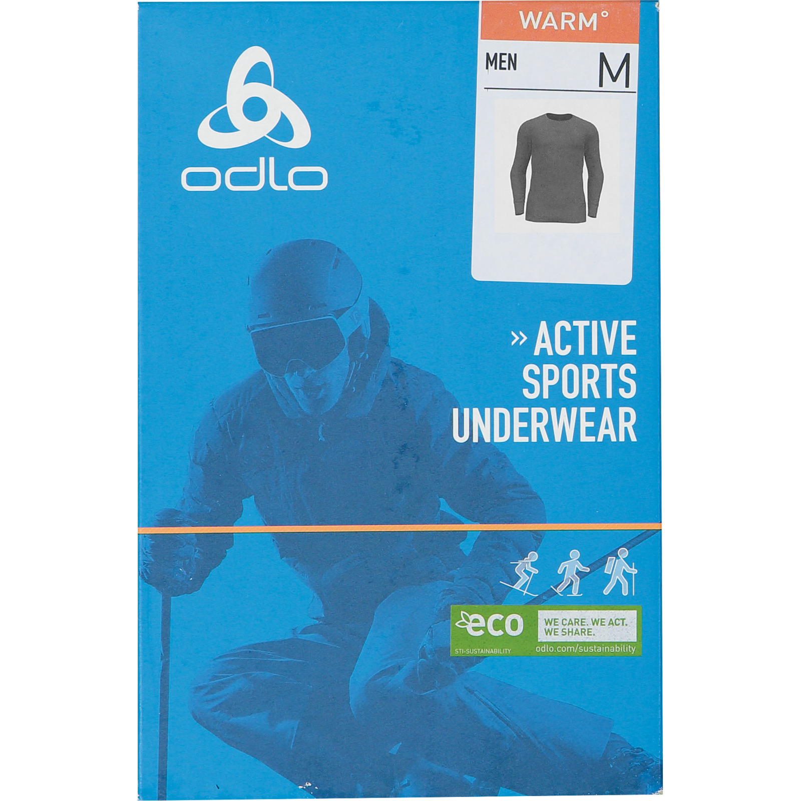 Odlo Active Warm Herren-Langarmshirt Crew Neck S, grau