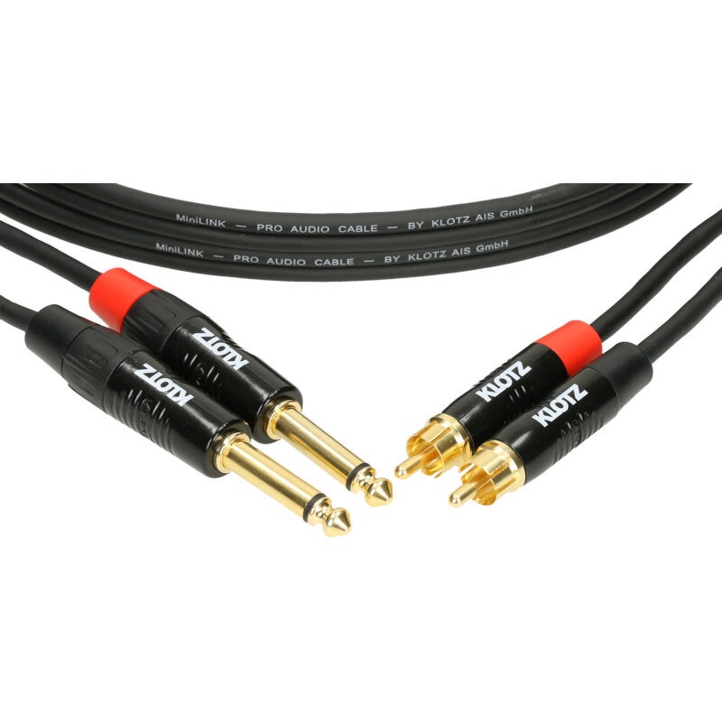 Klotz KT-CJ300 MiniLink Pro stereo twin cable 2x RCA - 2x jack 3m