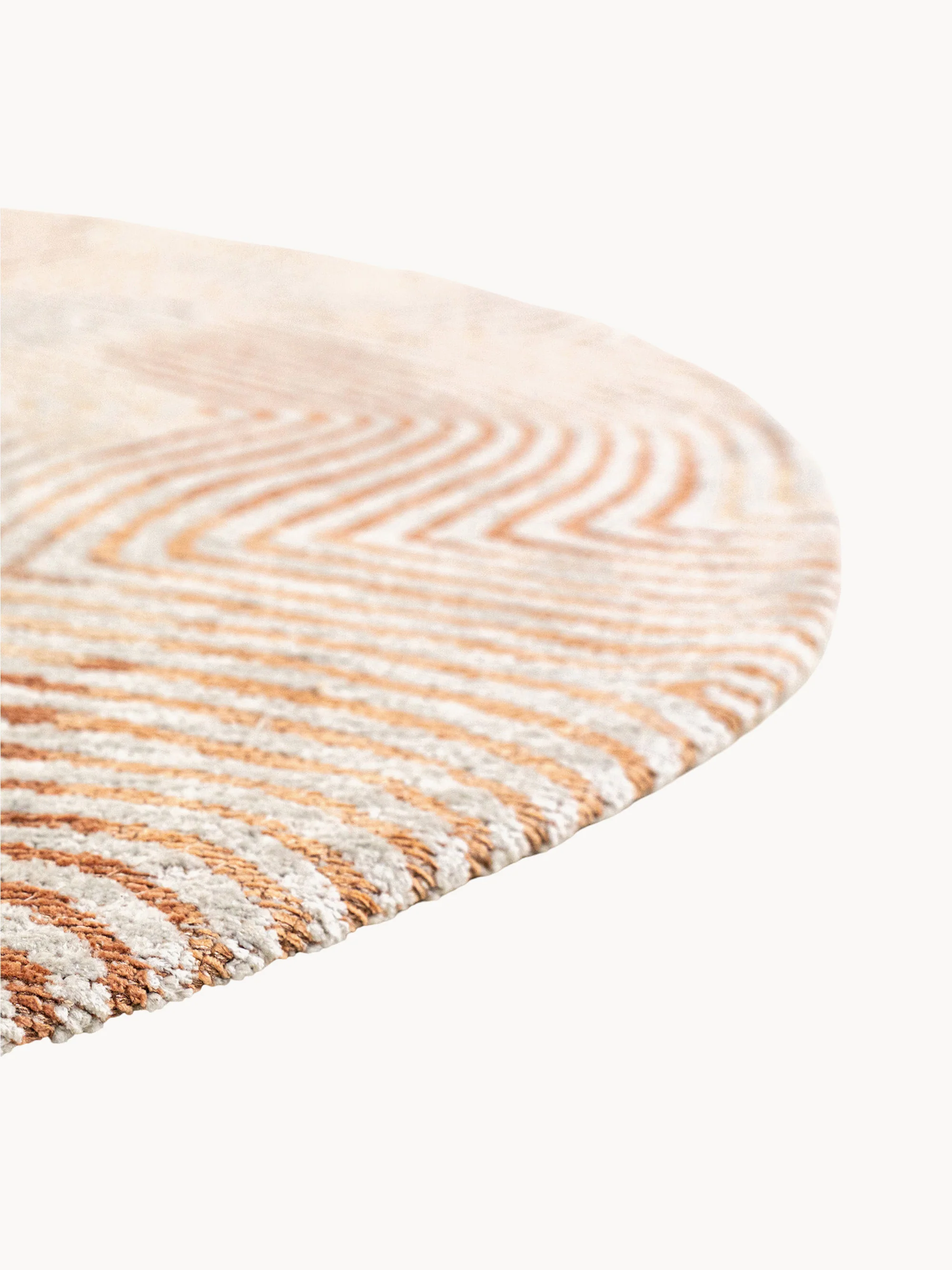Rond jacquard in- & outdoor vloerkleed Coral, wasbaar