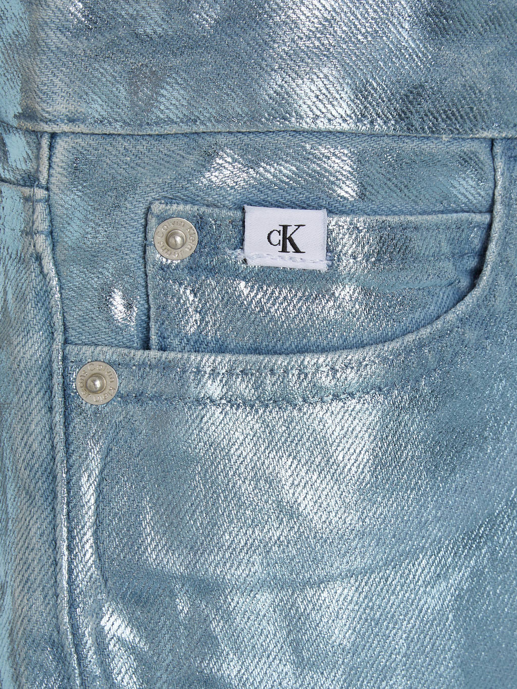 Calvin Klein coated denim short medium blue denim