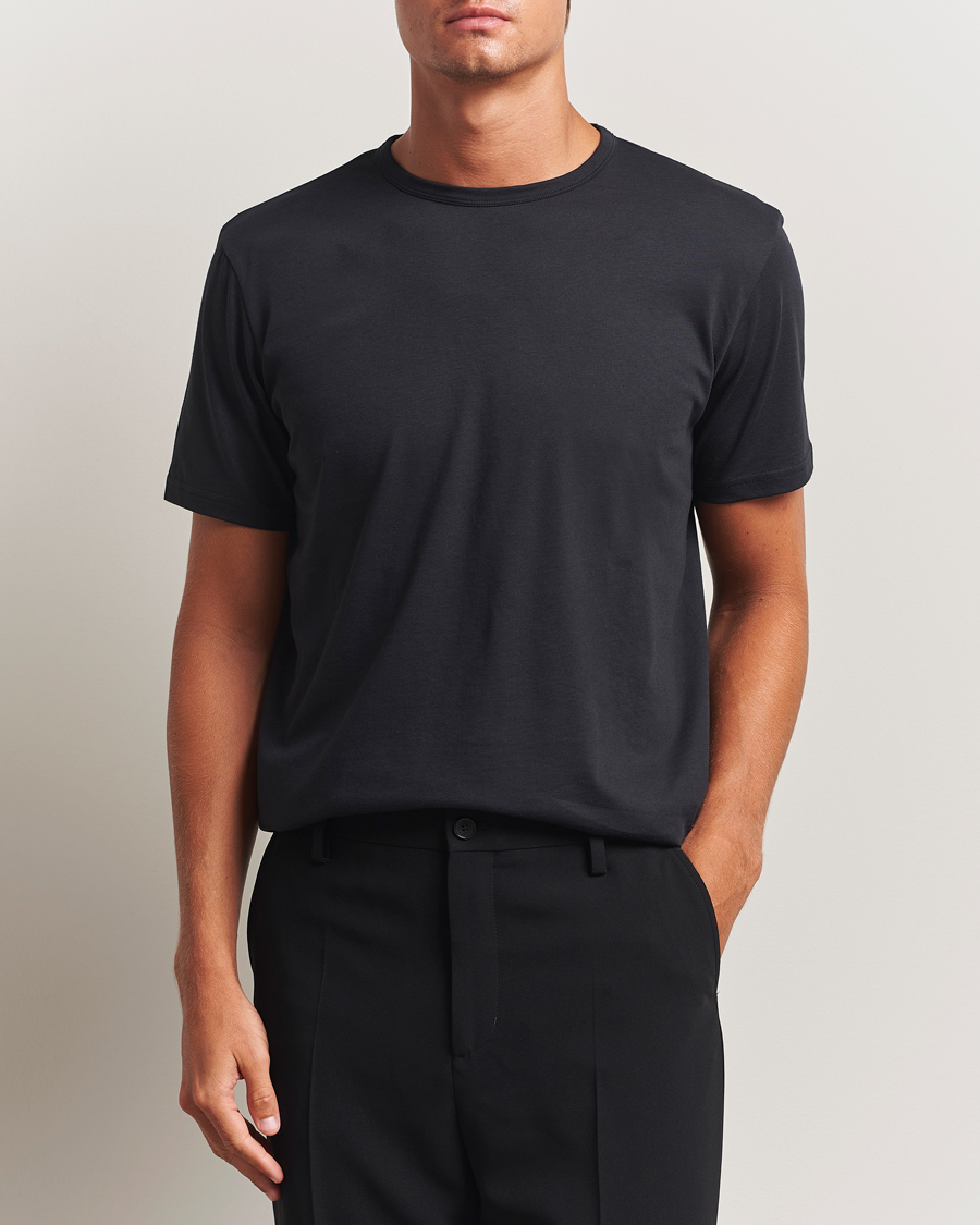 Stenströms Solid Cotton T-Shirt Black