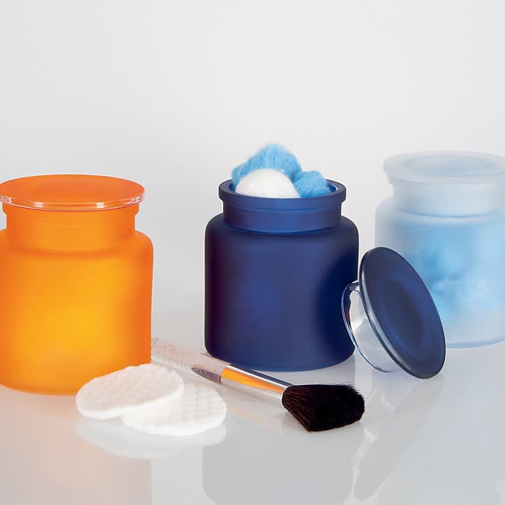 Boîte à coton avec couvercle en verre blanc, 0,6L, Yoko Misty Spirella