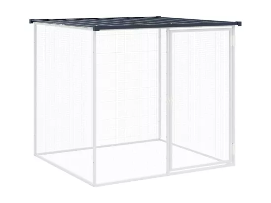 Poulailler avec toit anthracite 203x98x90 cm acier galvanisé