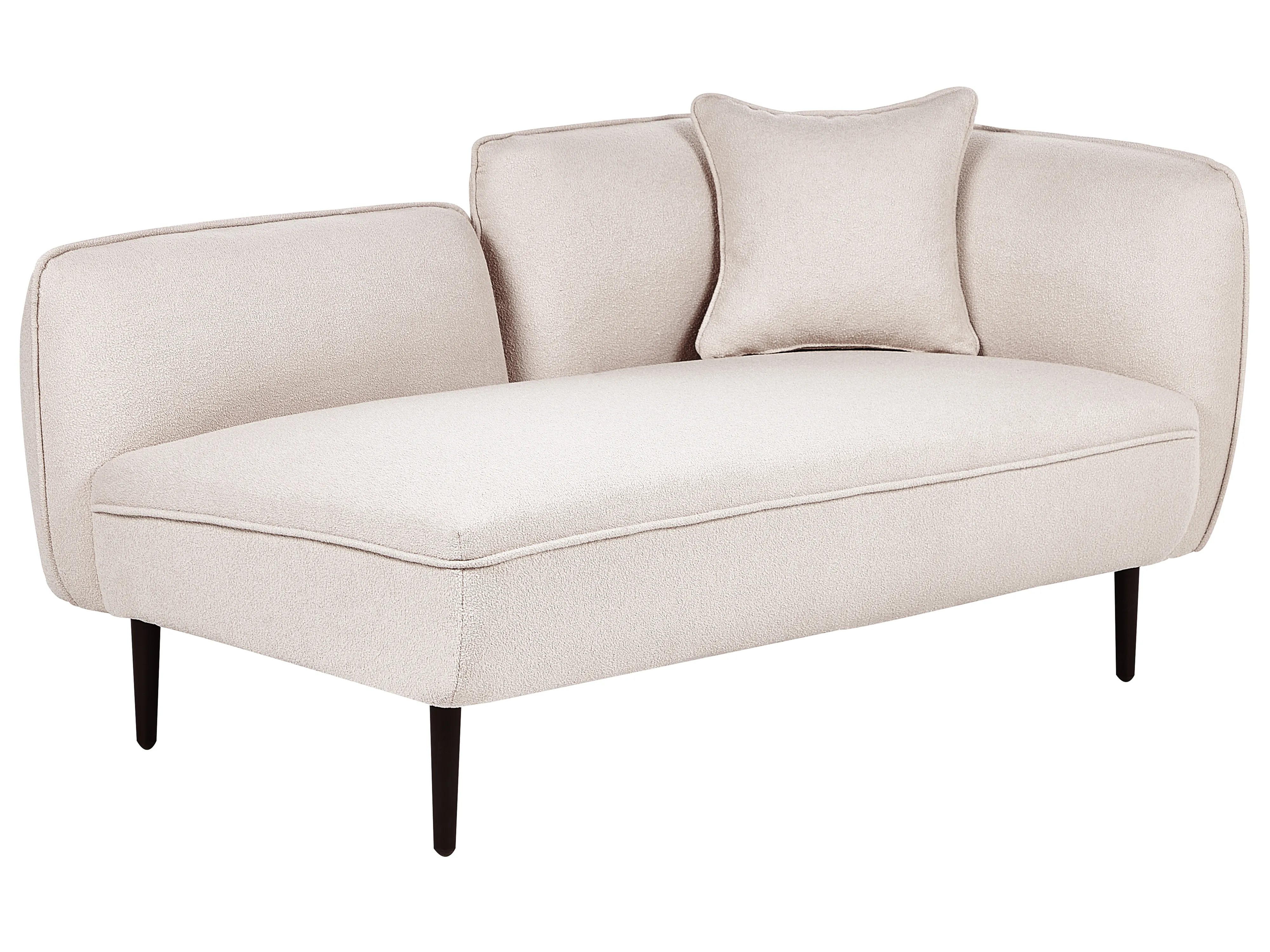 Rechtszijdige chaise longue CHEVANNES Bouclé Lichtbeige