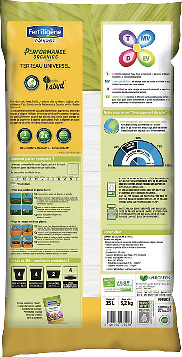 Terreau universel Fertiligène Performance Organics 36