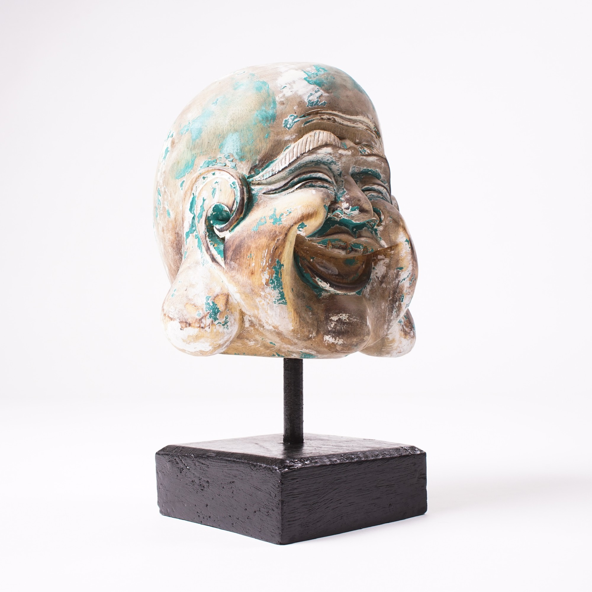lachender Buddha, groß, natur, T 16 cm, B 15 cm, H 25 cm von fischer's lagerhaus