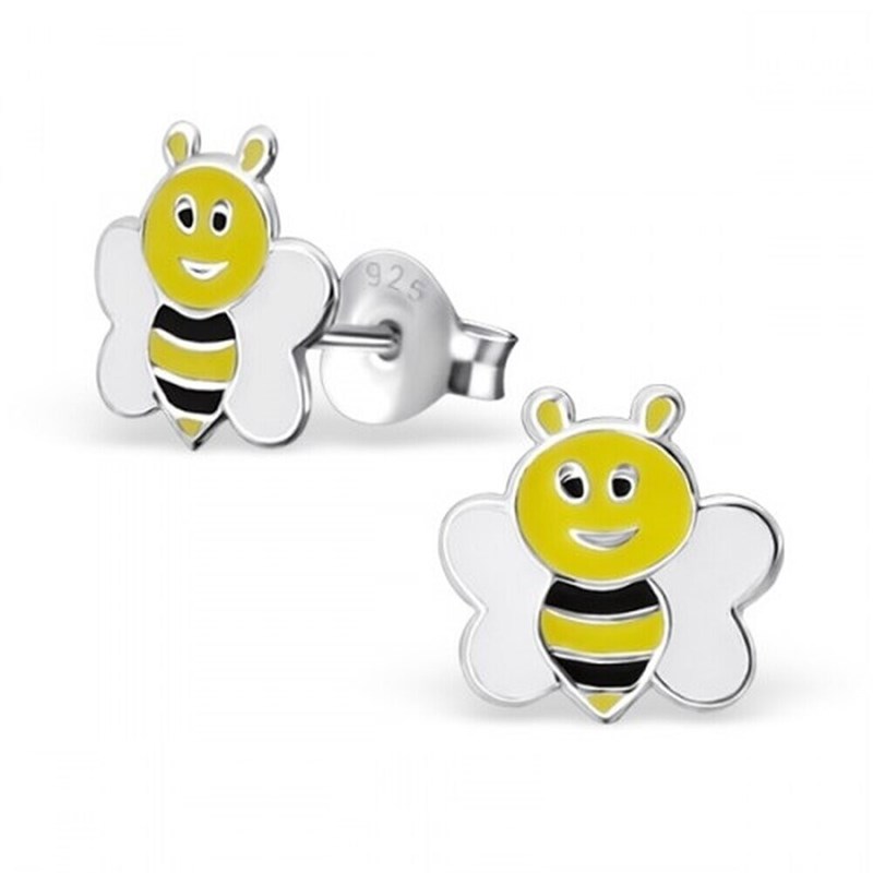Boucle d'oreille Maya l'abeille en argent 925/1000