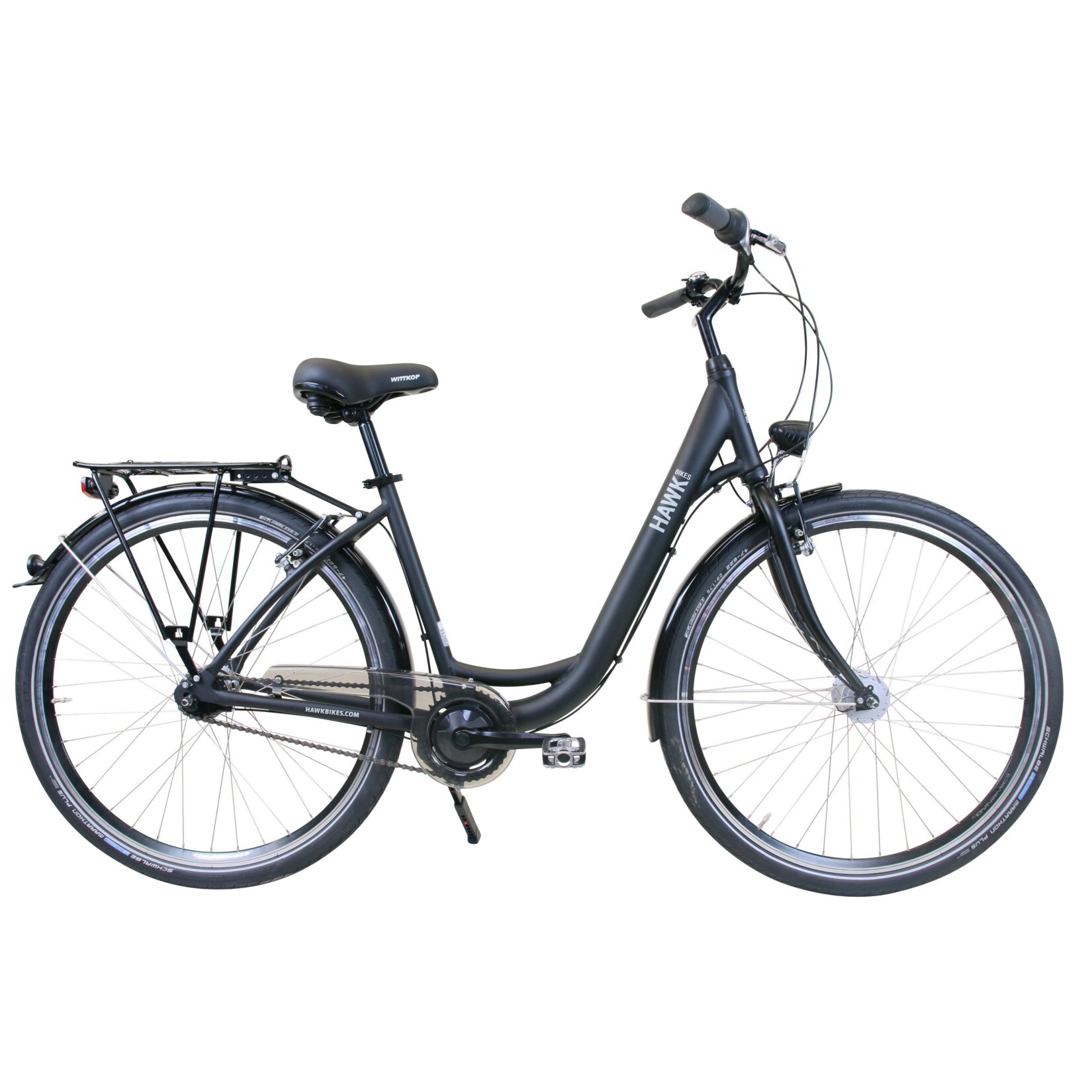 HAWK City Wave Easy Black Damen 26 Zoll , Leichtes Fahrrad 7 Gang Shimano Nabenschaltung, Felgenbremse & Nabendynamo