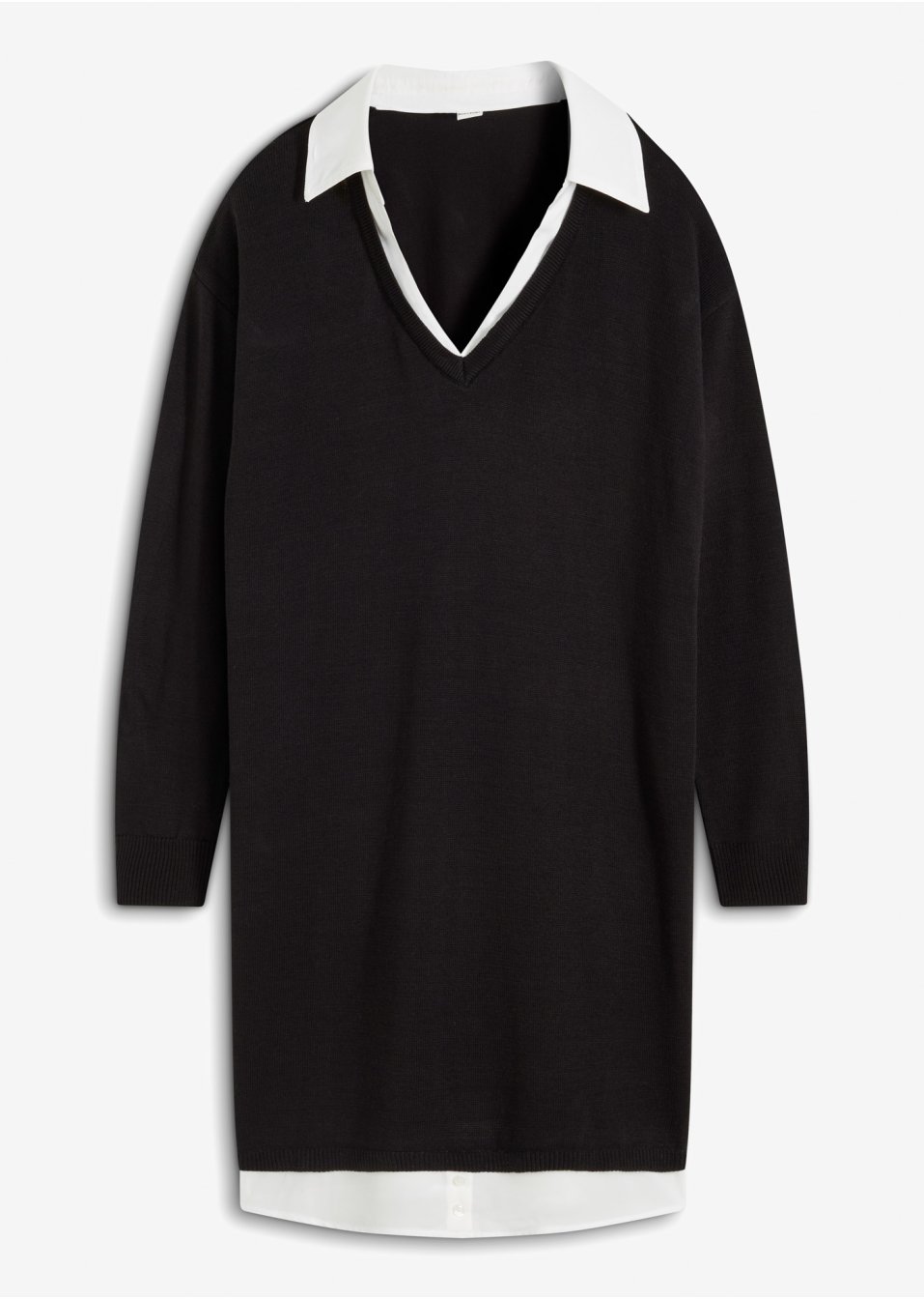 Robe en maille à empiècement chemisier