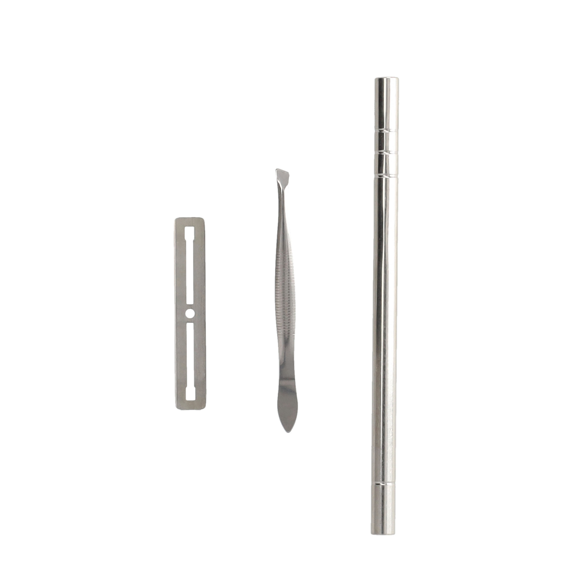 Haar Rasierstift Gravur Tattoo Trim Rasiermesser aus Edelstahl mit Pinzette   10 Ersatzmesser - Silber