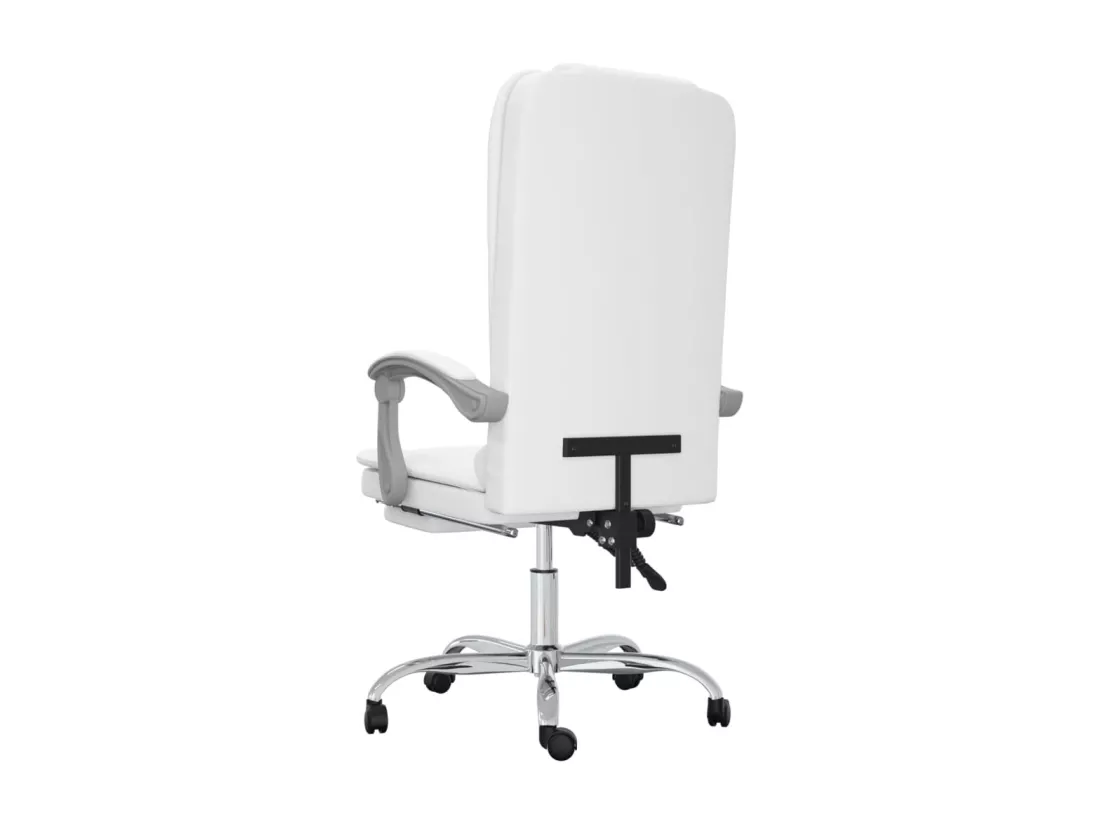 Fauteuil de massage inclinable de bureau Blanc Similicuir
