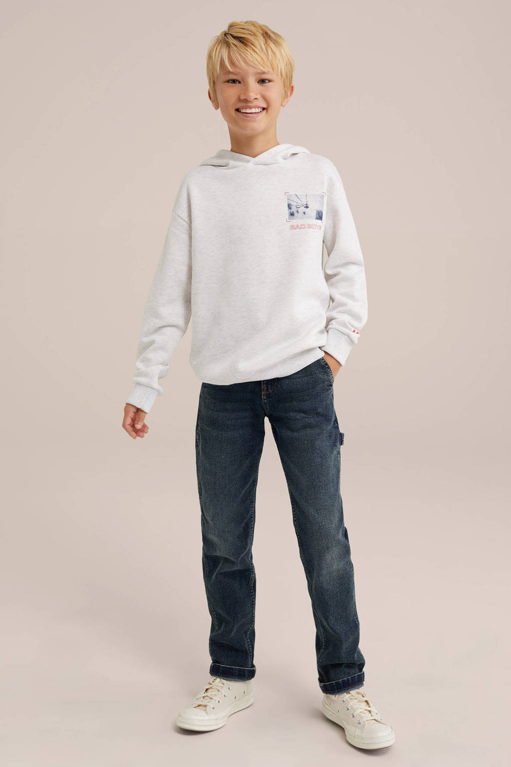 WE Fashion hoodie met backprint wit