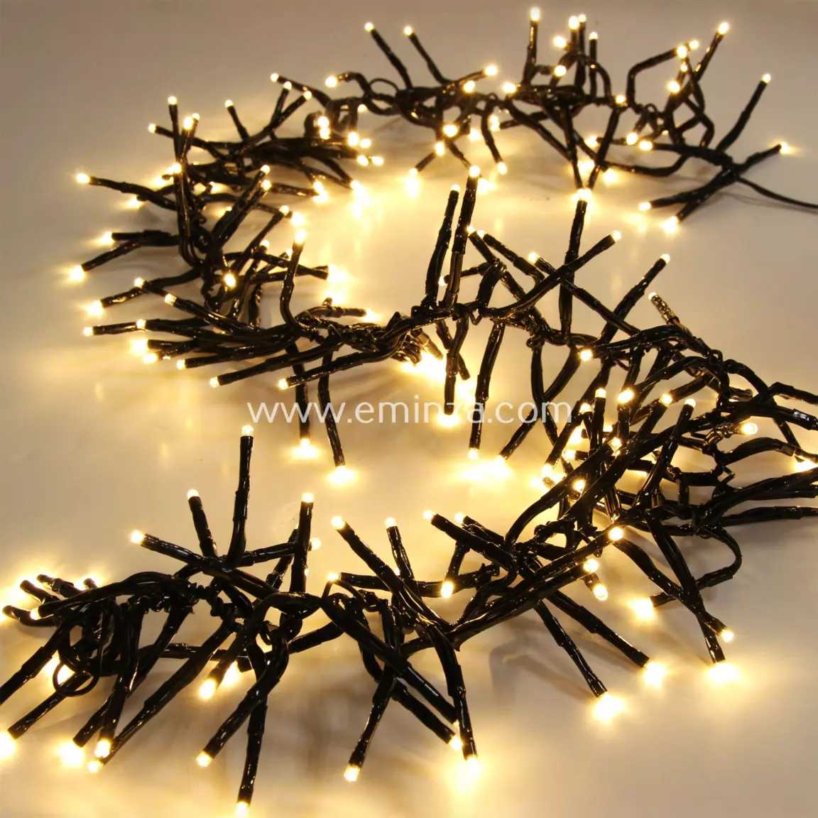 Guirlande lumineuse 11 m 1512 LED câble noir Boa Blanc chaud