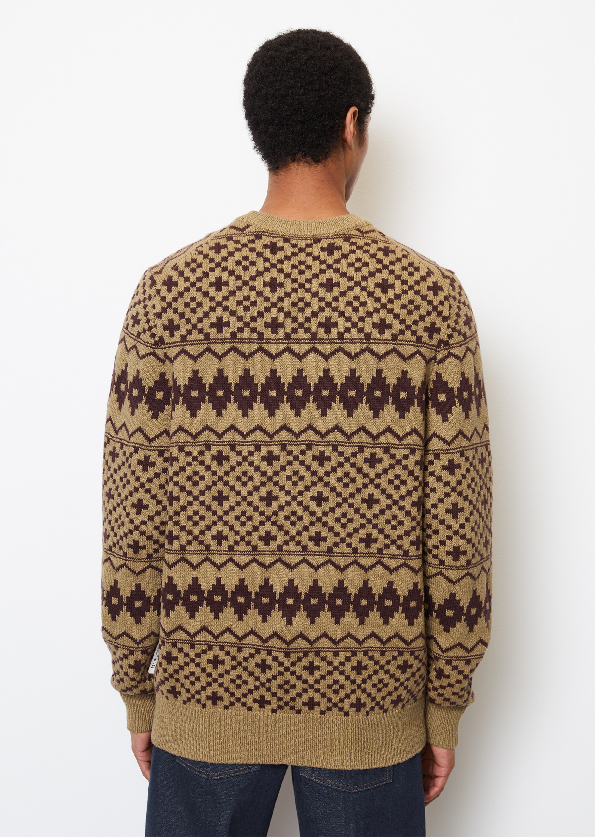 Pullover regular aus Baumwolle-Schurwolle-Mix