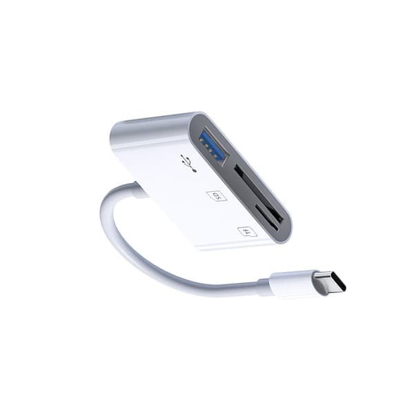 INF Multifunksjonell kortleser, USB-C til SD/TF/USB  0
