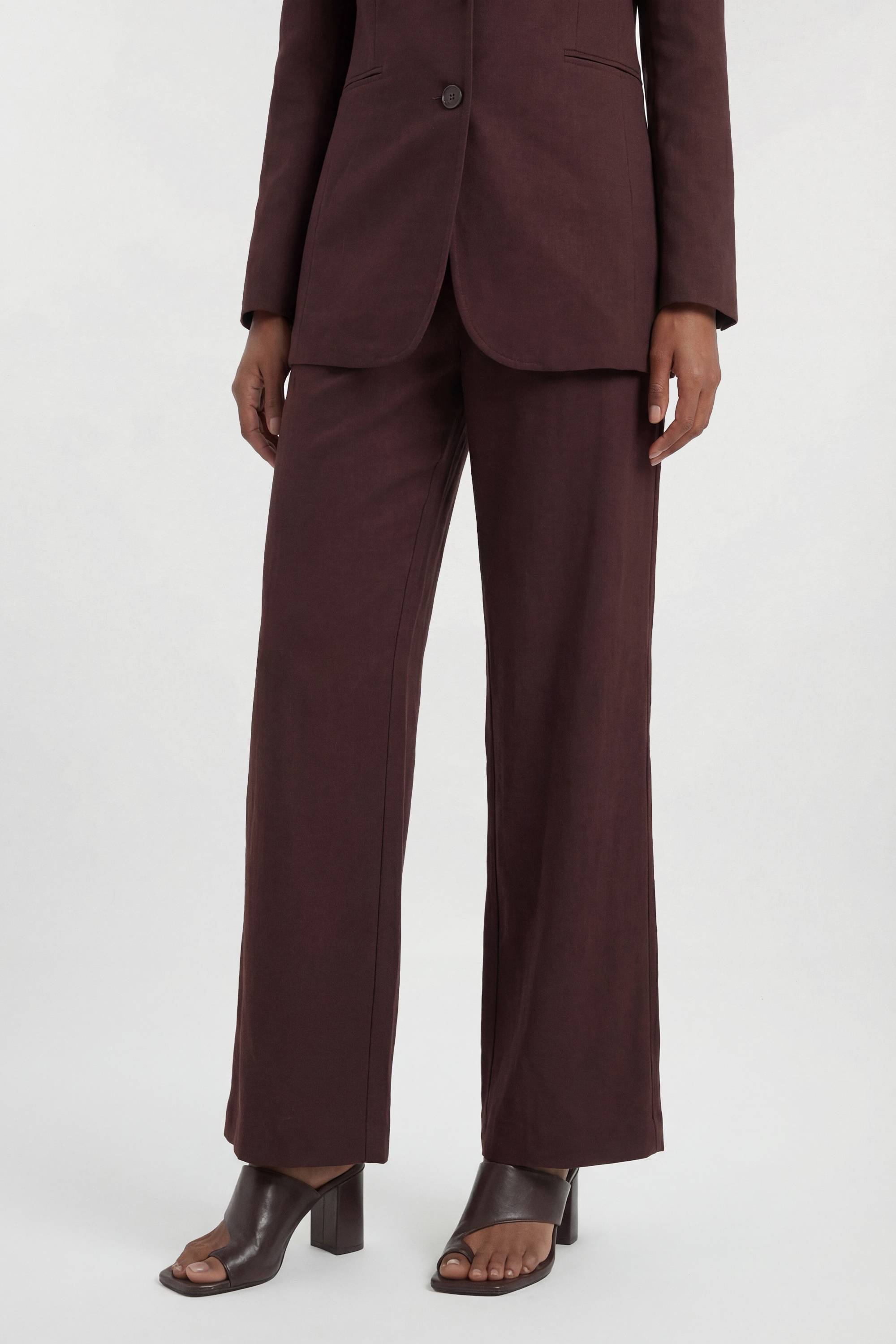KarenMillen Pantalon Large Tailleur En Mélange Tencel