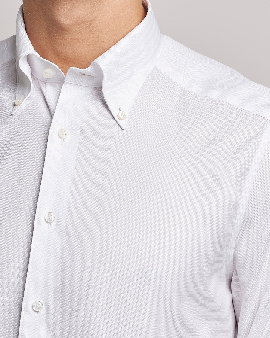 Stenströms 1899 Slimline Supima Cotton Structure Shirt White