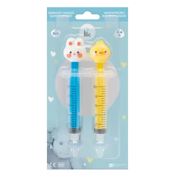 Kit Plic Care com 2 seringas nasais, para pintinhos e coelhos