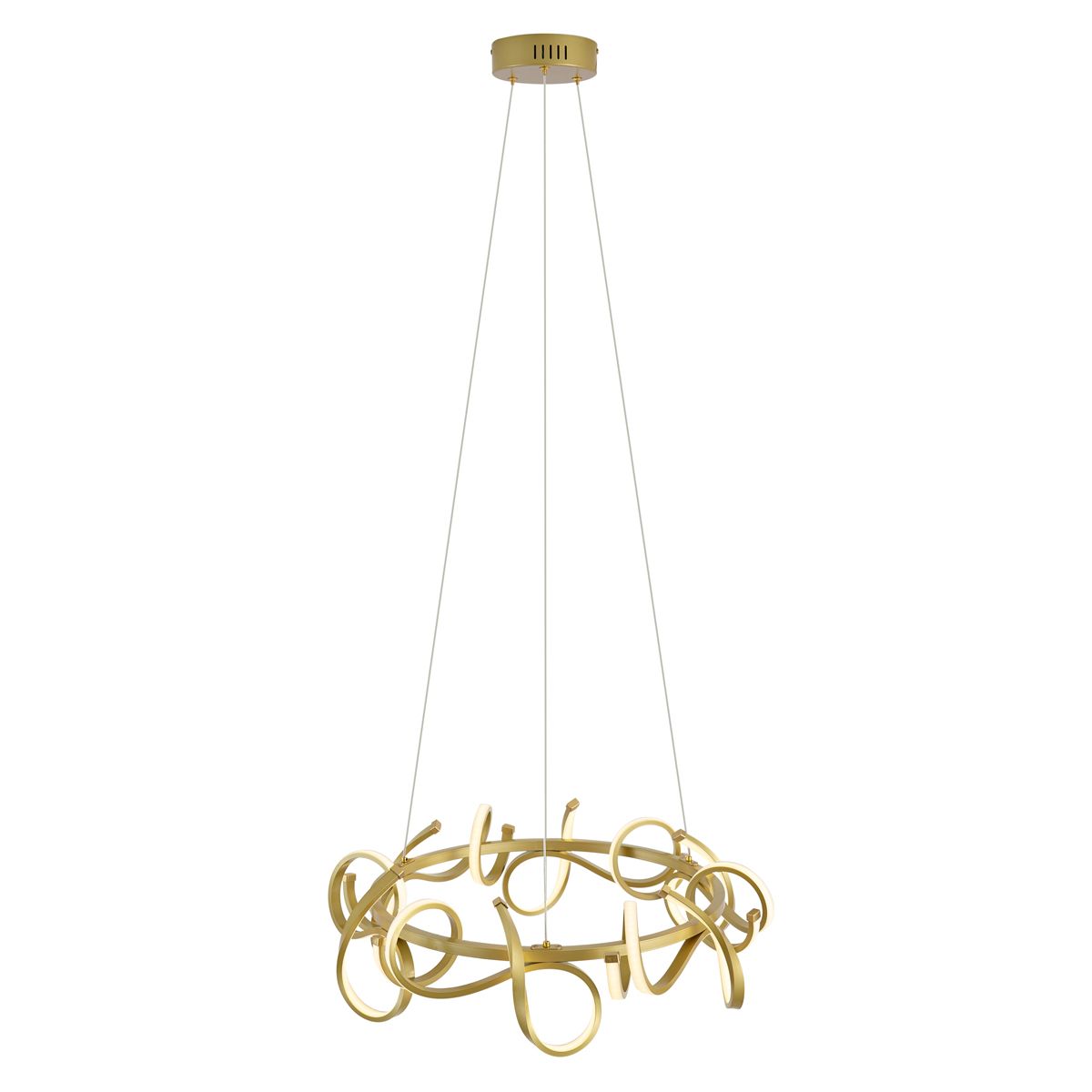 Design hanglamp goud rond 3-staps dimbaar - Krisscross
