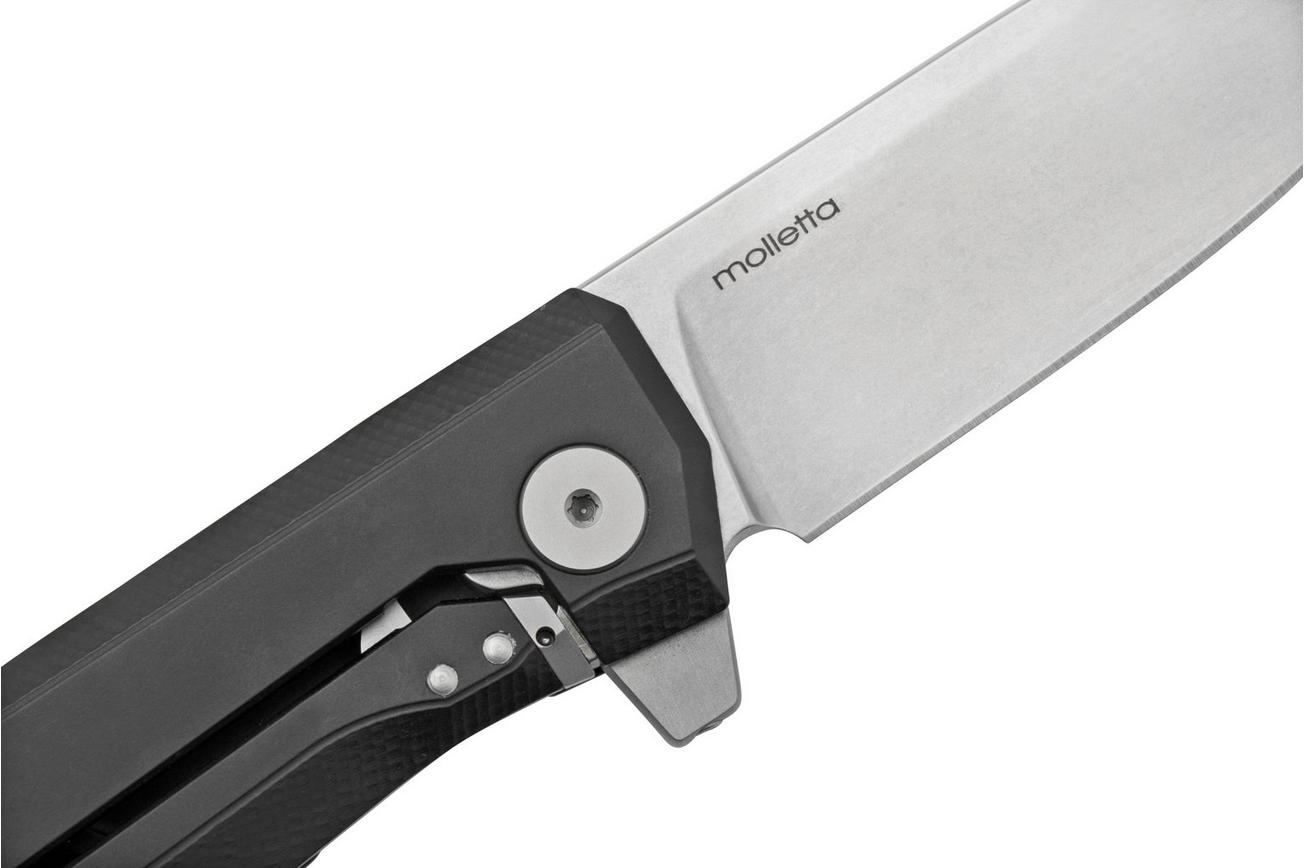 LionSteel Myto MT01A BS Black Aluminium, Satin zakmes, Molletta design