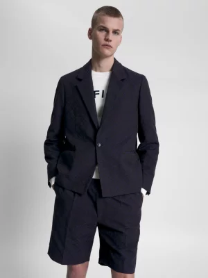 Blazer oversized com monograma jacquard