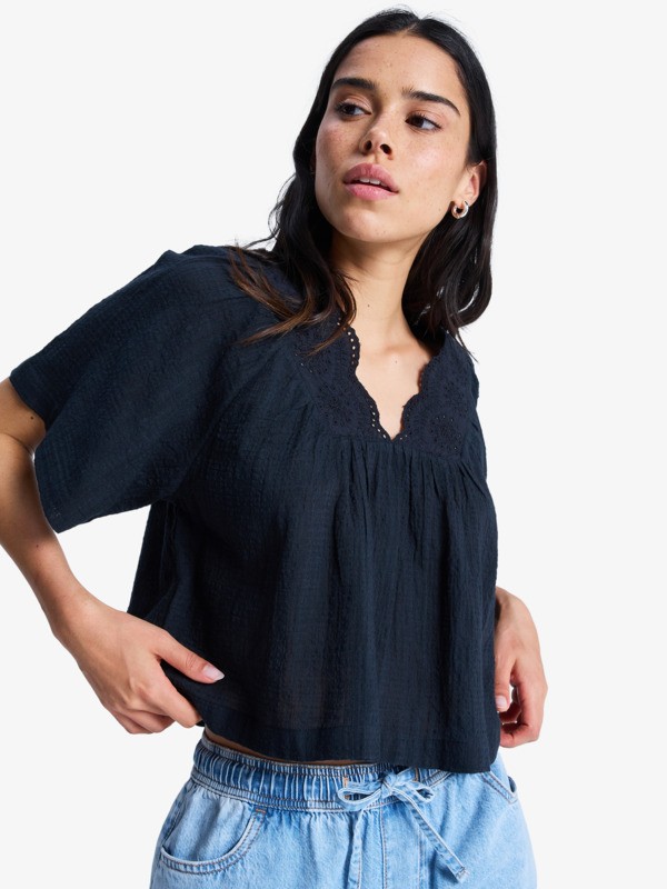 Paradise Lagoon Blouse manches courtes Noir Femme