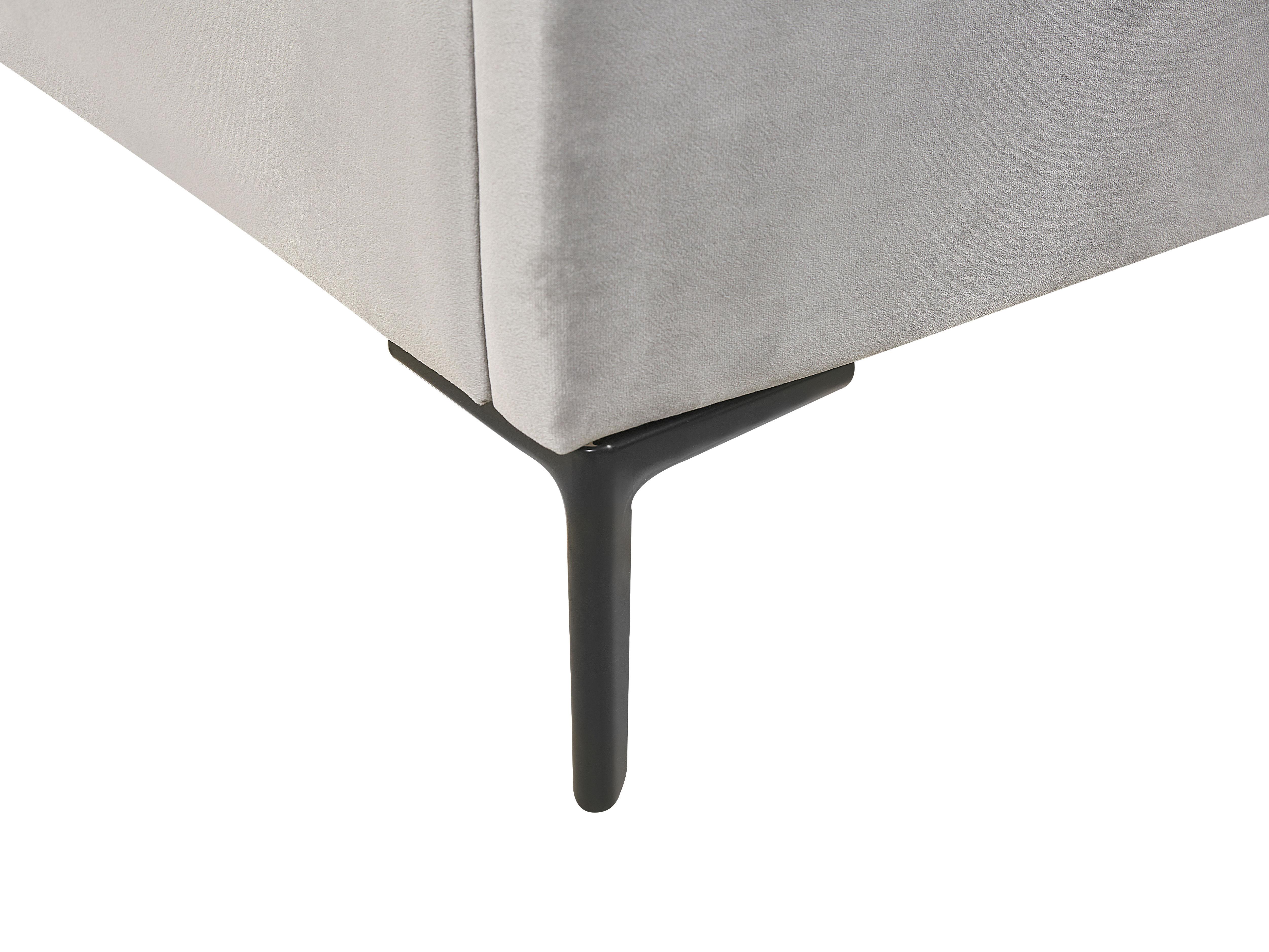 Bed met opbergruimte Fluweel SEZANNE 180 x 200 cm Lichtgrijs