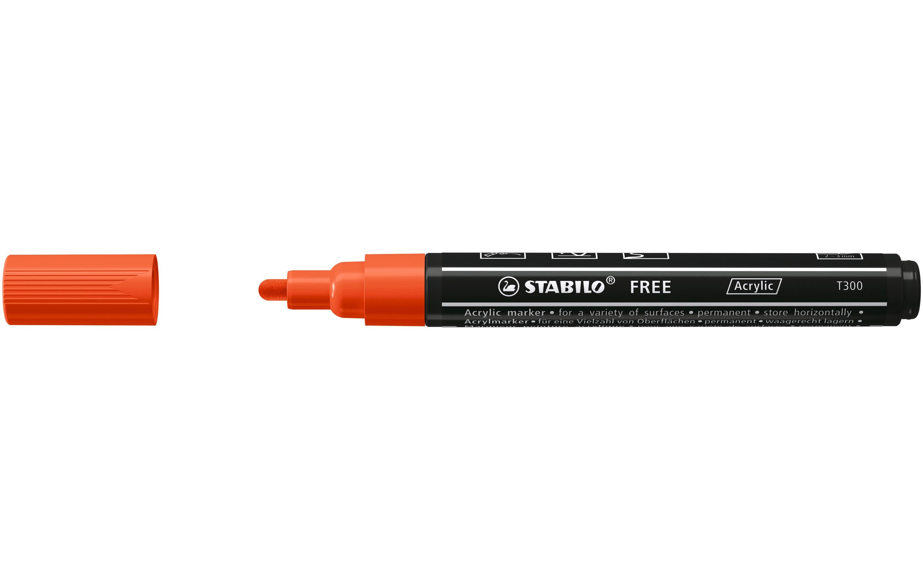 Acrylmarker Free Acrylic T300 HellrotMarker mit pigmentierter, wasserbasierter Tinte
