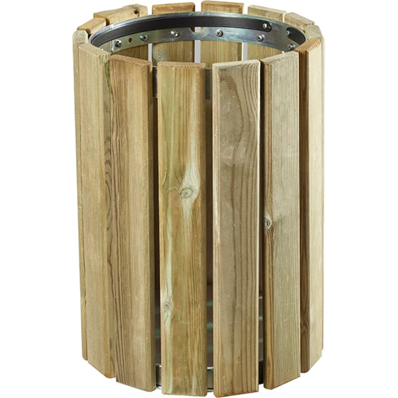 Corbeille murale 20 litres Eden Rossignol ronde extérieur bois