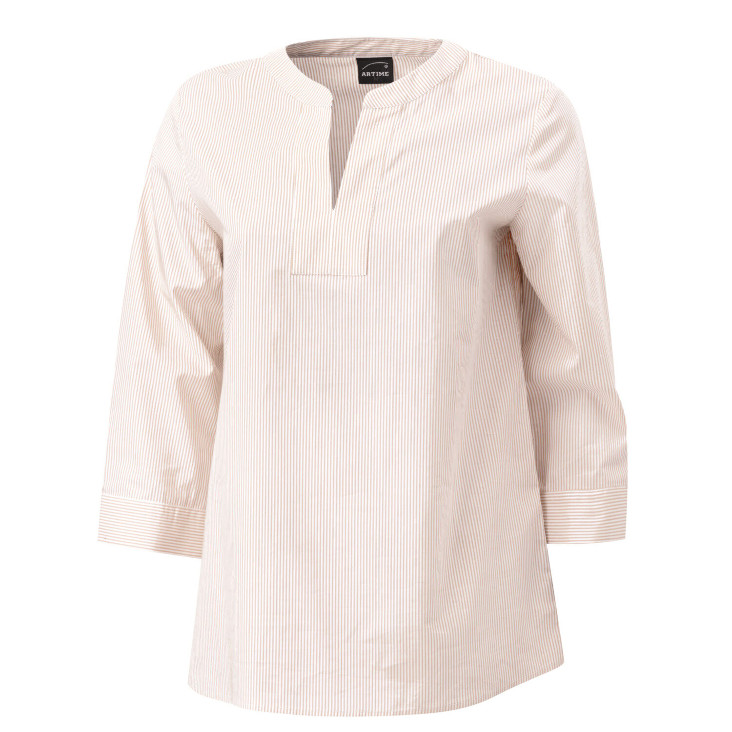 Tunika Bluse aus Baumwolle mit V-Neck