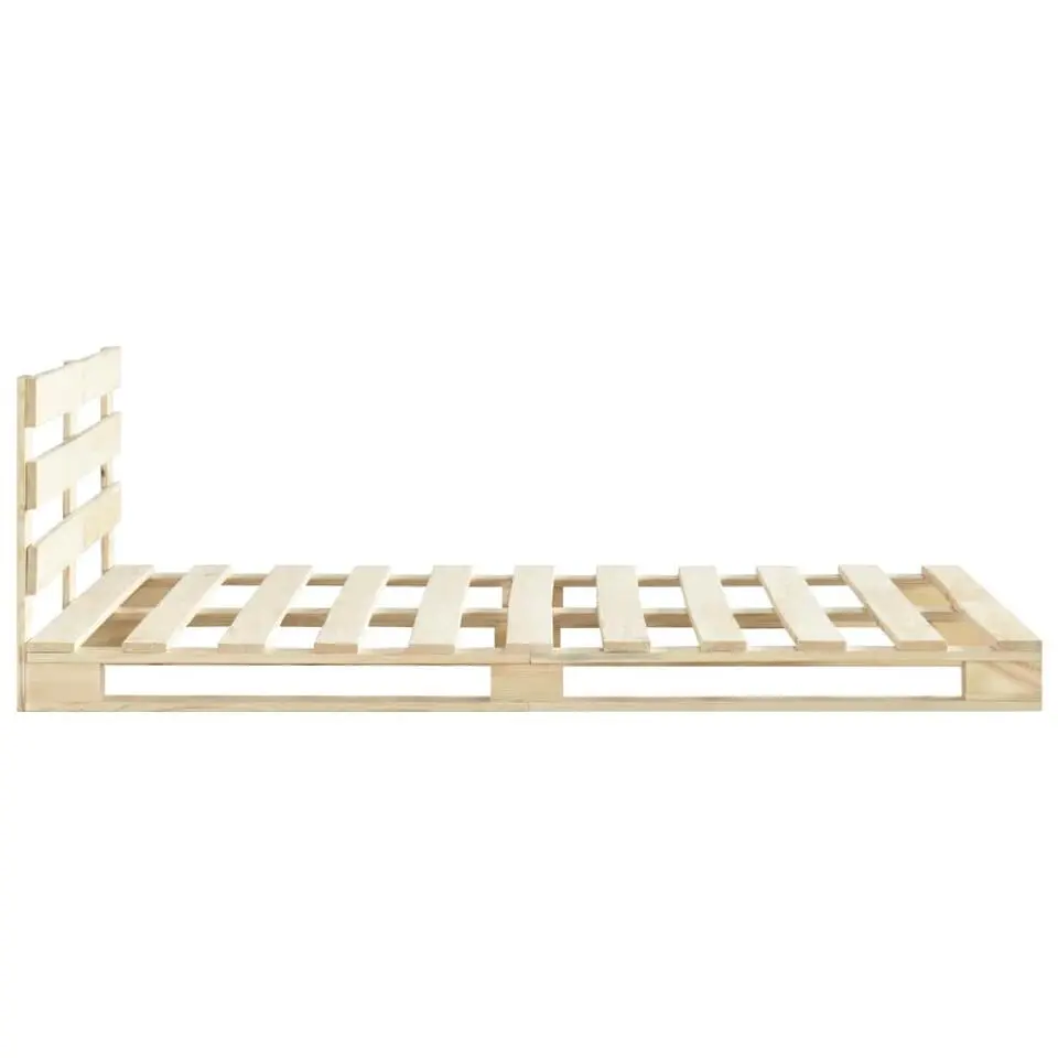 vidaXL - Bed frame pallet met hoofdeinde - Naturel - Grenenhout - 140x200 cm