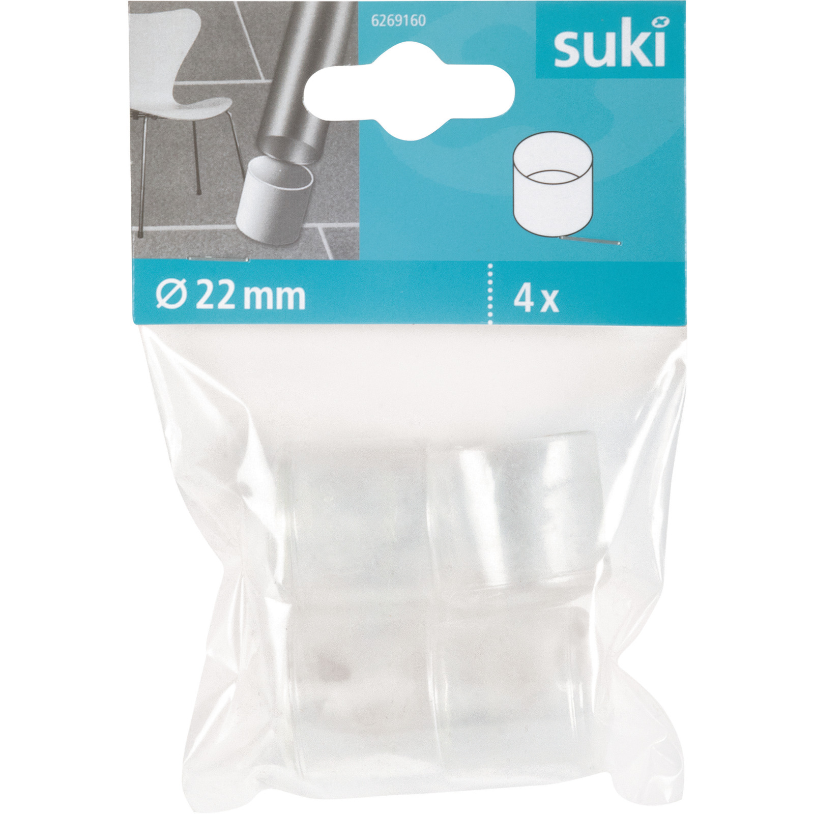 Rohrkappen, Ø2.2 cm, 4 Stück, transparent