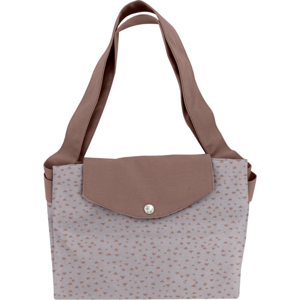 Grand Sac Cabas En Tissu Triangle Cuivré Gris