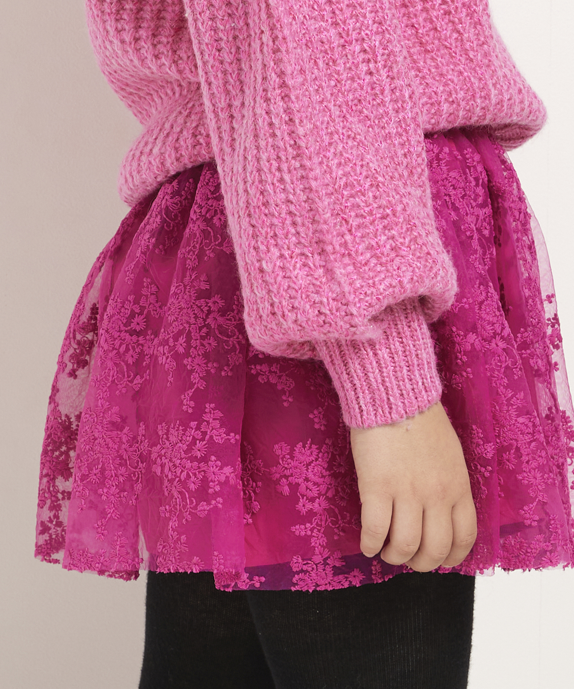mesh rok met embroidery