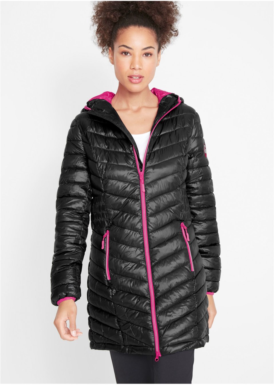 Veste longue matelassée ultra-légère et son pochon