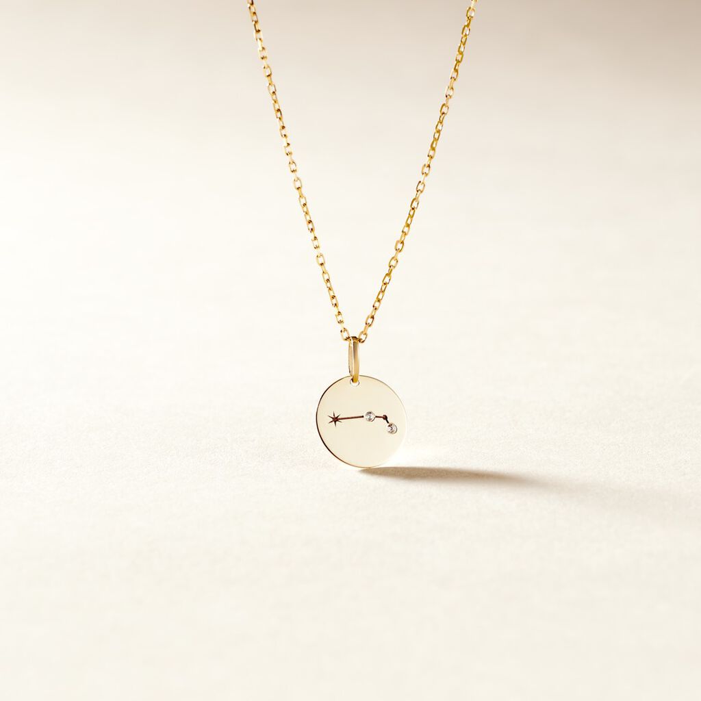 Pendentif Or Jaune Astraea Oxyde De Zirconium