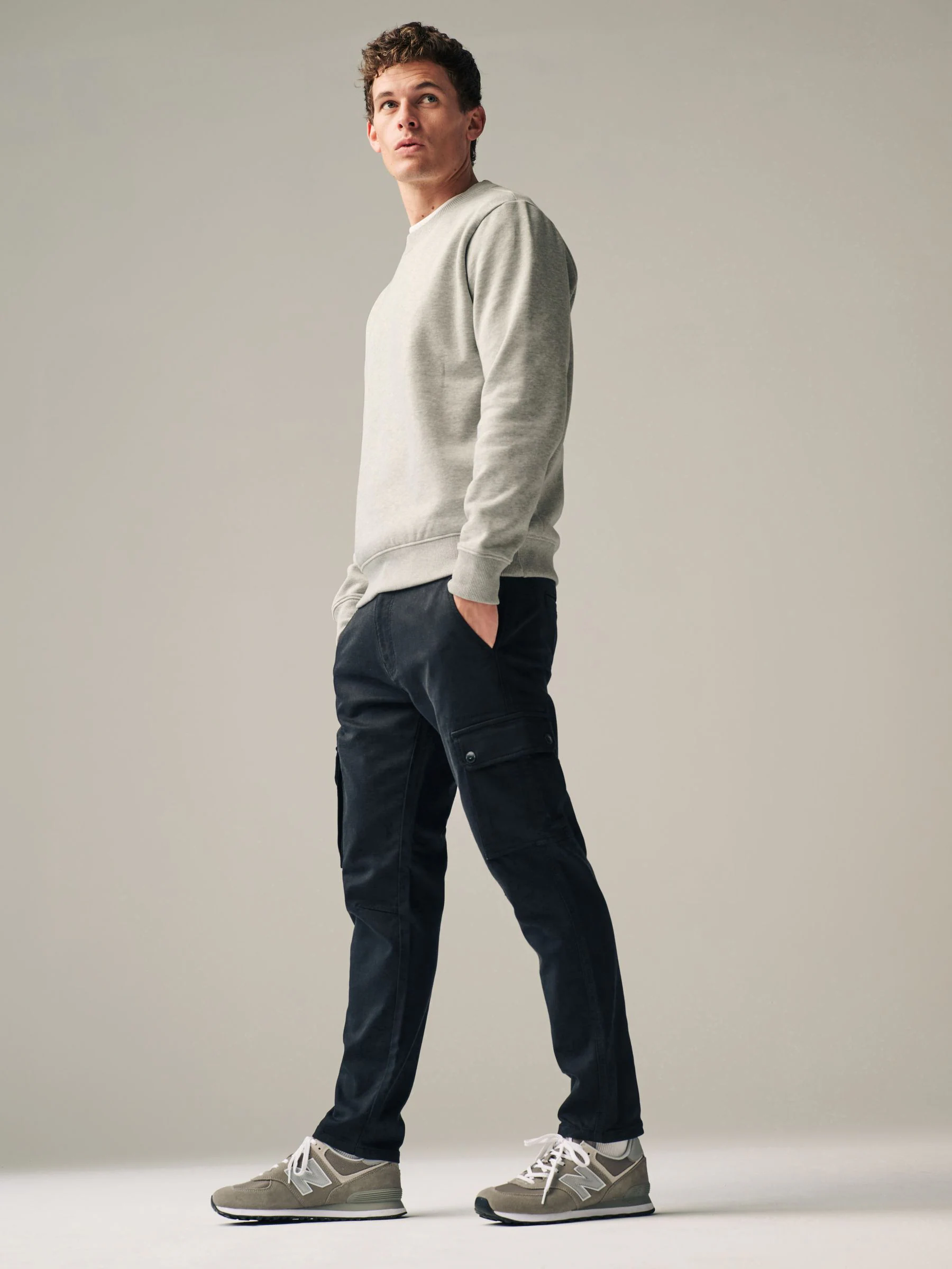 Zwart - Motion Flex cargobroek met stretch