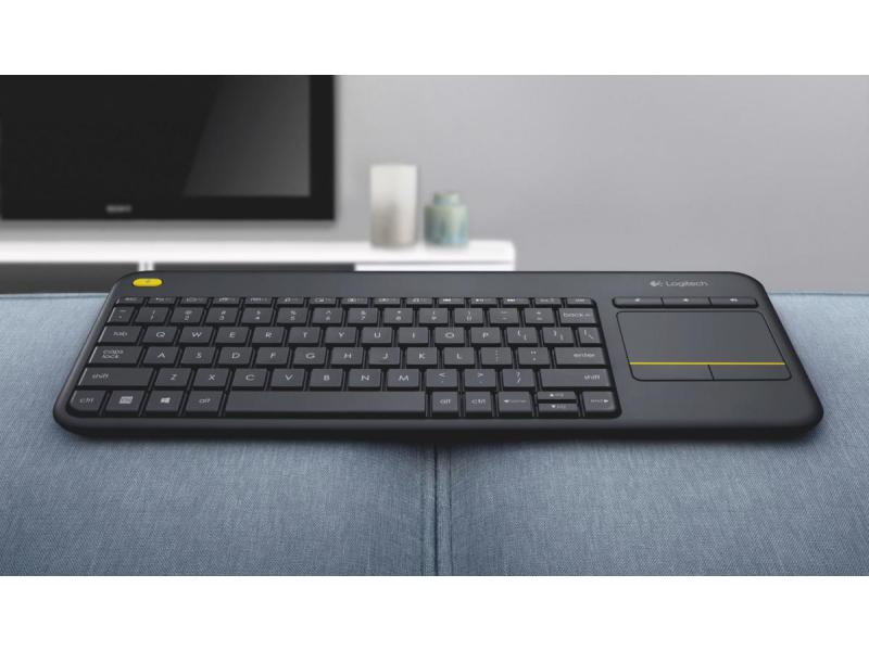 Logitech Tastatur K400 Plus CH-Layout Kabellose Tastatur mit Touchpad, CH-Layout, dunkelgrau