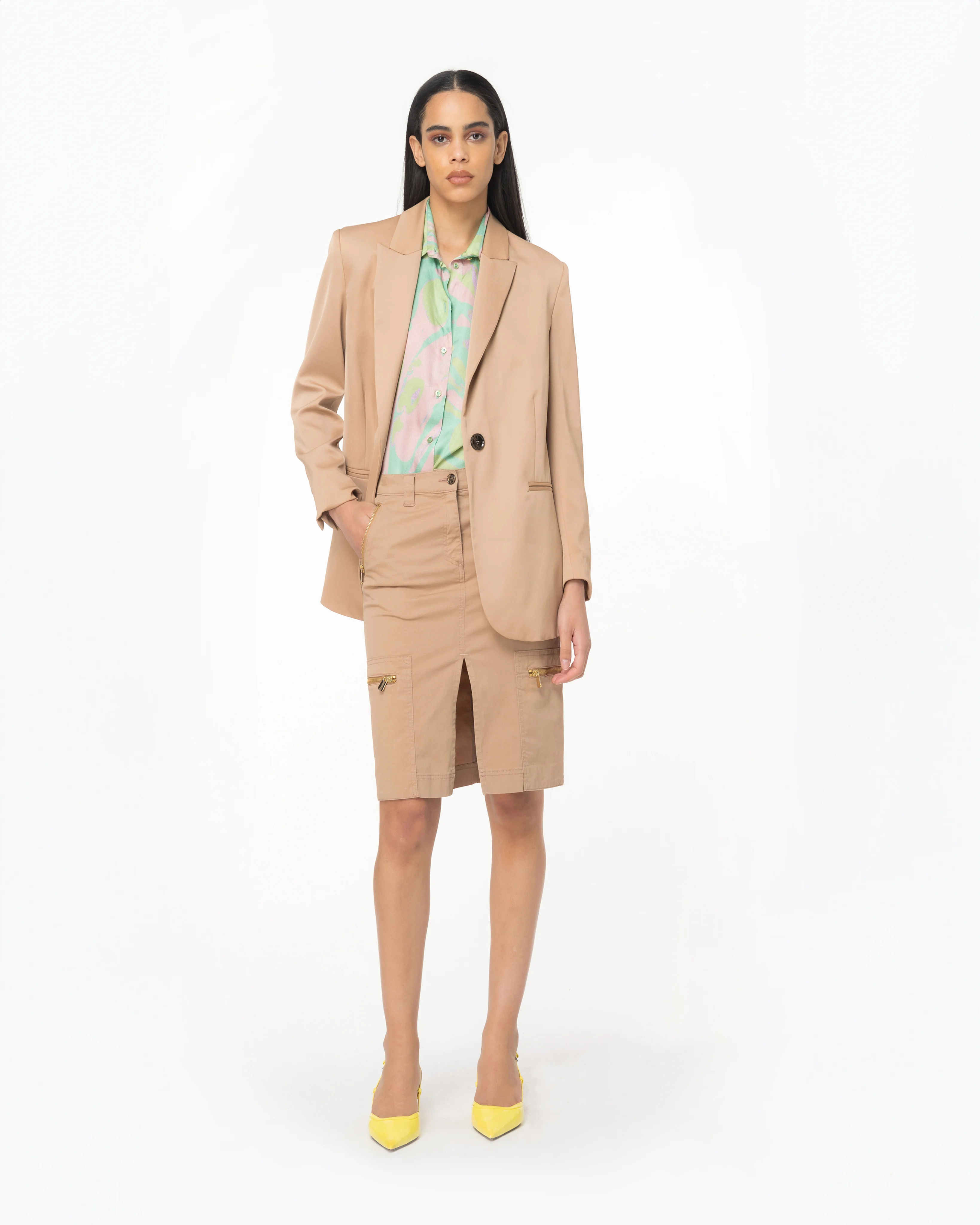 Jupe mi-longue | Beige
