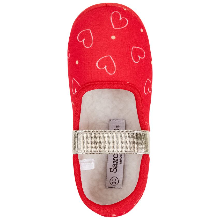 Chaussons babies imprimé cœurs pour fille - Rouge