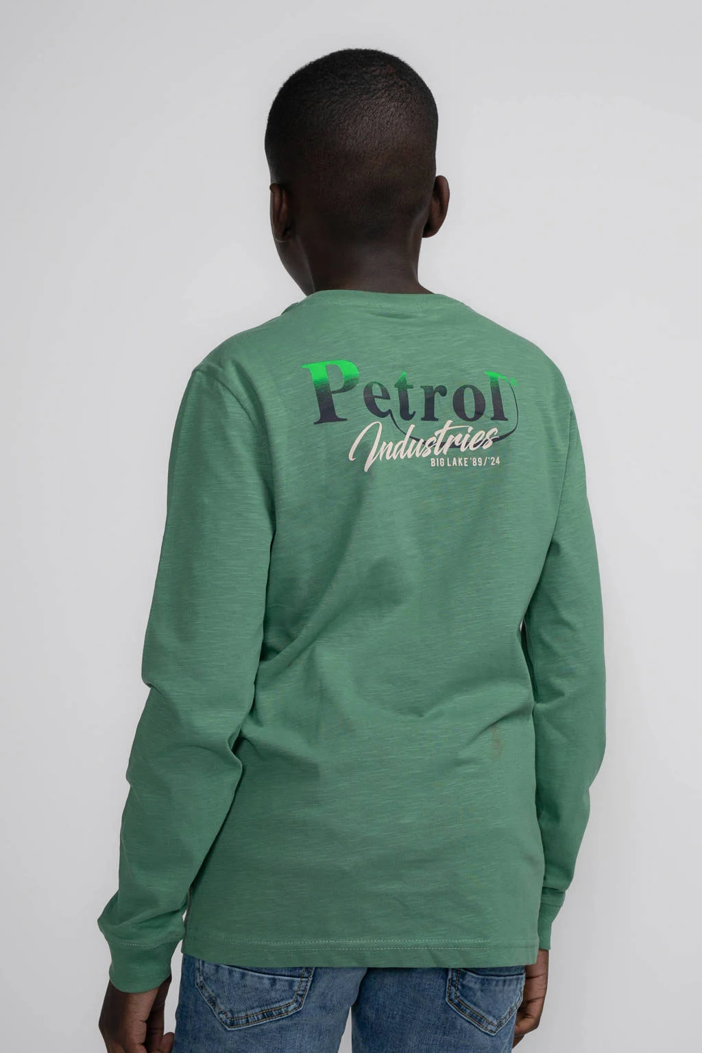 Petrol Industries longsleeve met backprint groen
