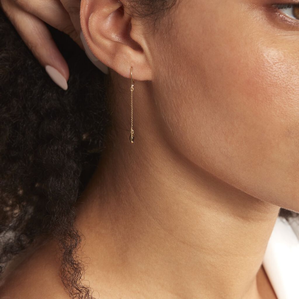 Boucles D'oreilles Pendantes Arenale Or Jaune Quartz