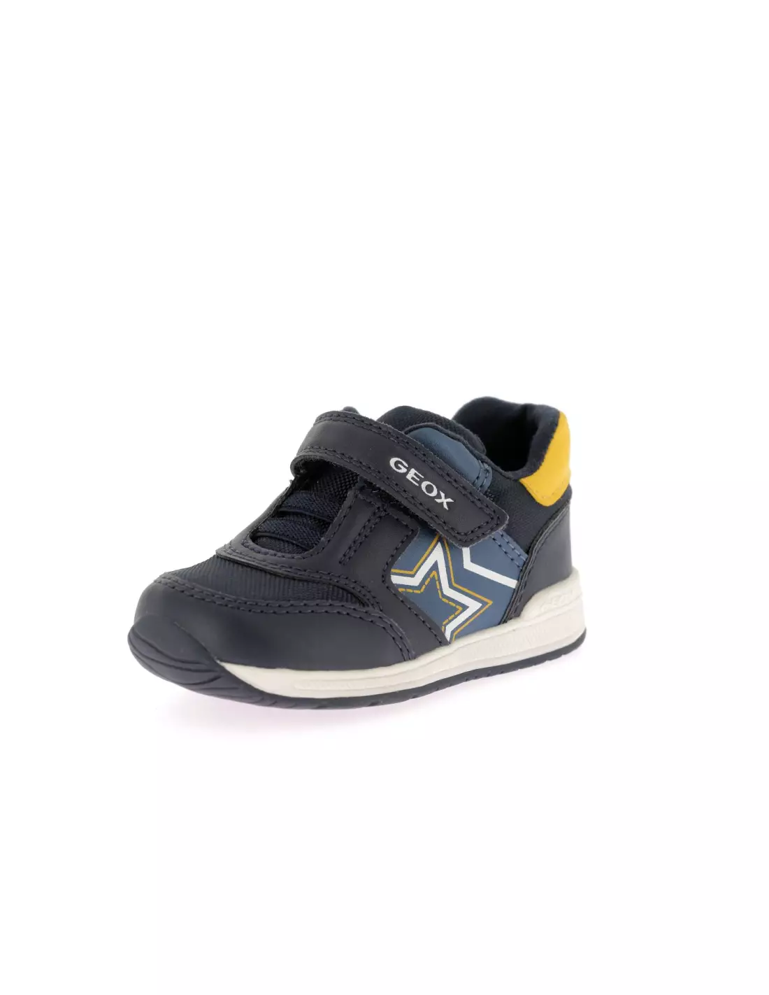 GEOX B RISHON - Baskets BLEUMARINE/JAUNE