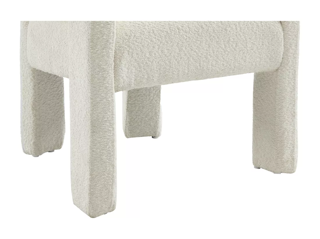 Lot de 2 chaises avec accoudoirs en tissu bouclette et métal - Blanc - SOFANA de Pascal MORABITO