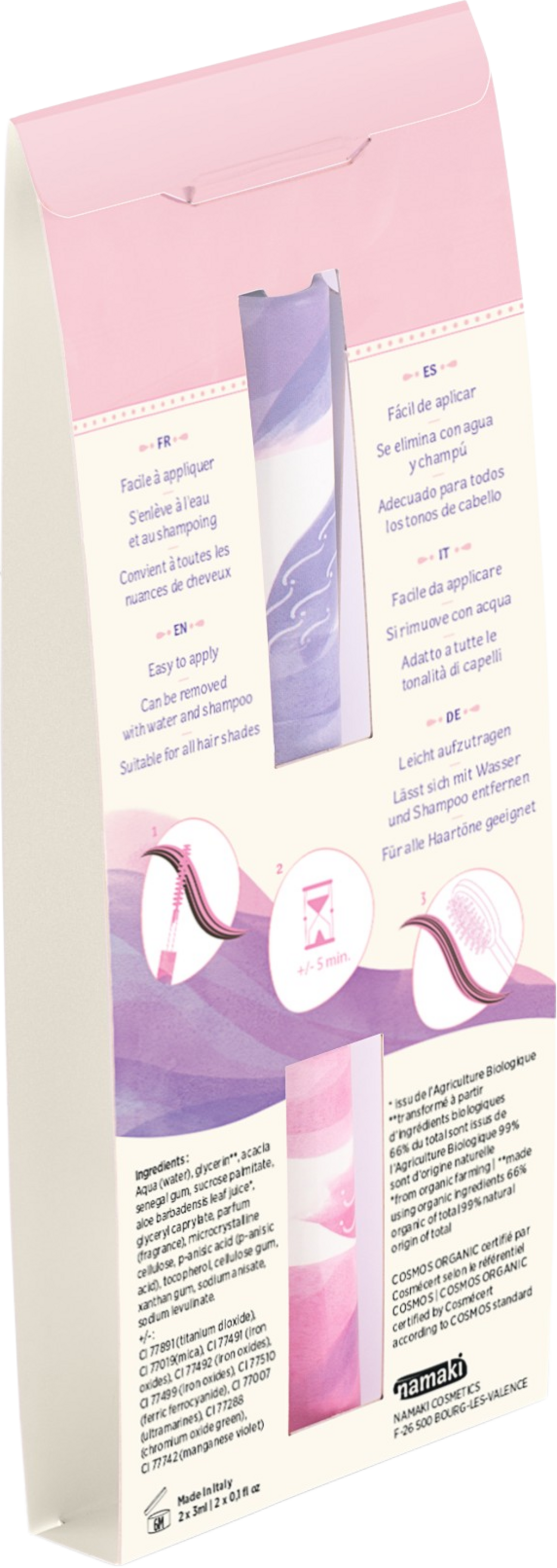 namaki  Double-Tip Hair Mascara Pink - Purple, 7 ml