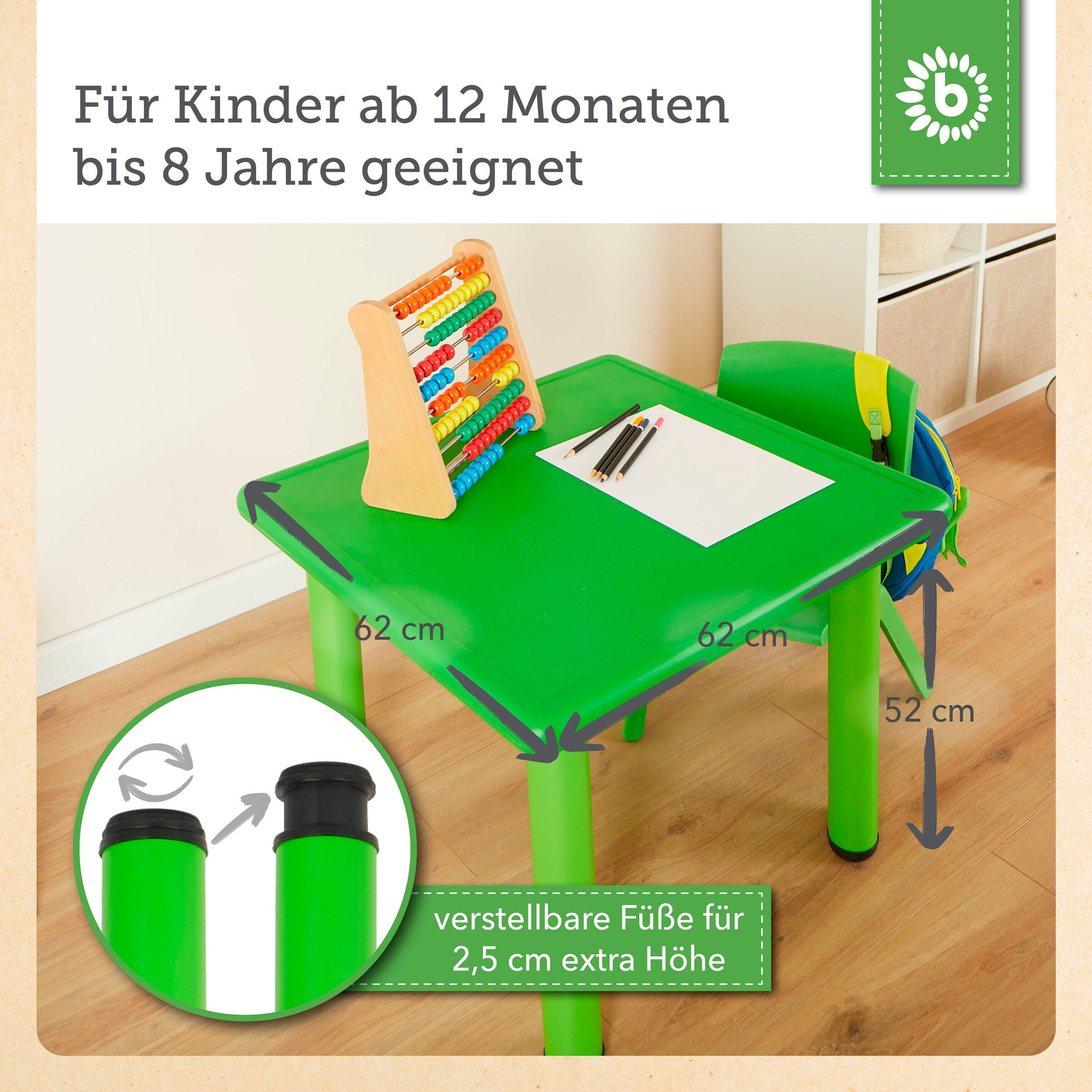 Bieco Kindertisch Grün