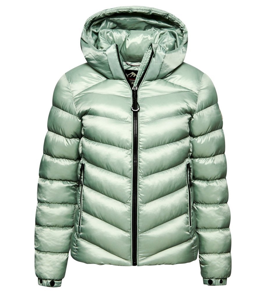 Jaqueta com capuz acolchoada Superdry Fuji verde