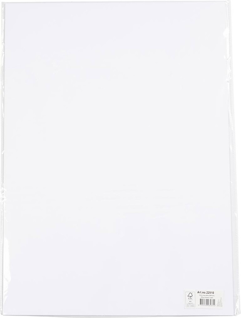 Karton - 50X70 CM - 270 G - Hvid - 10 Ark