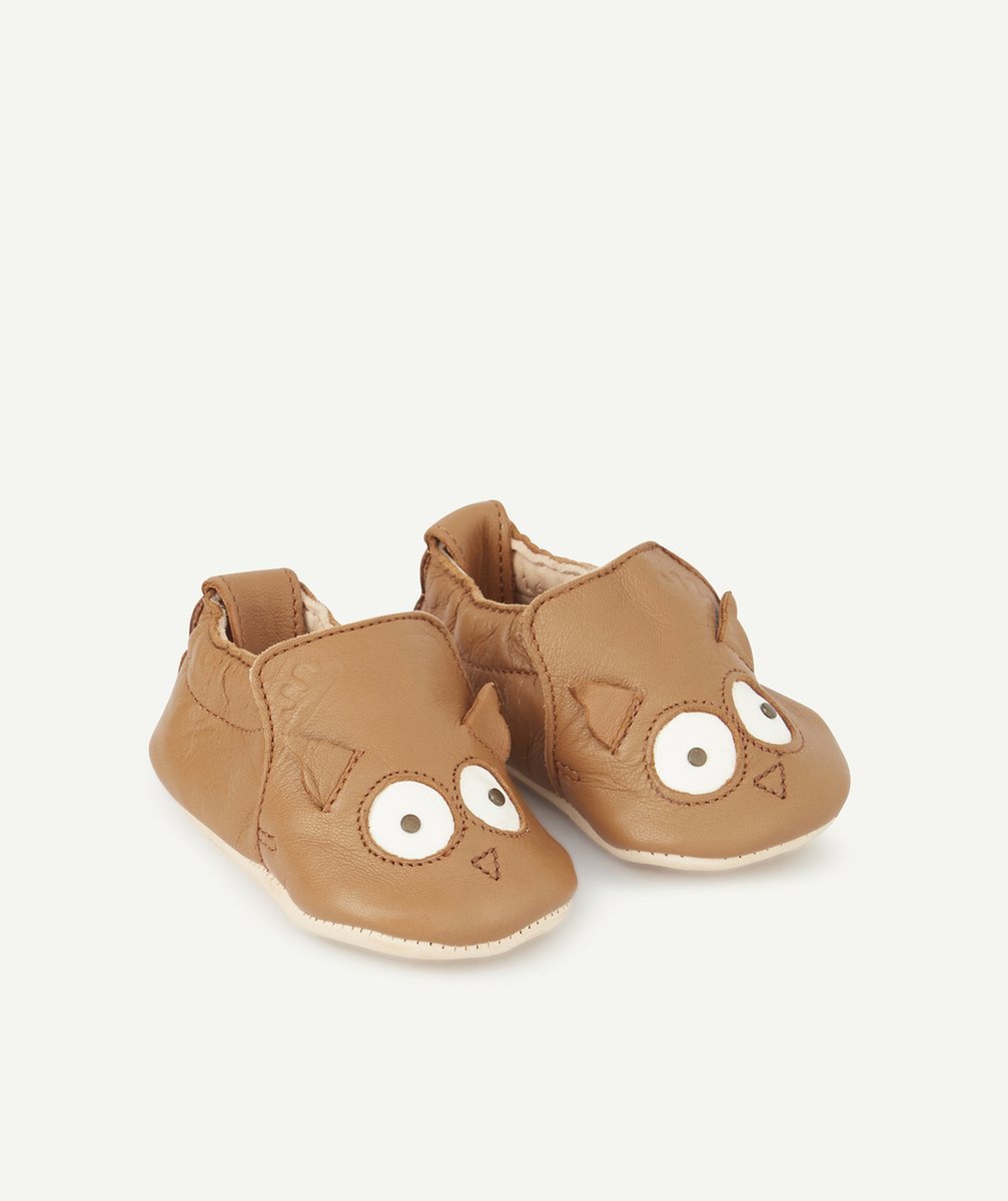 EASY PEASYMY BLUMOO HIBOU LES CHAUSSONS EN CUIR CAMEL