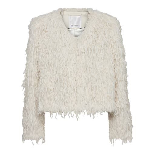 Co'Couture FeatherCC Faux Fur Jakke, Off White, M